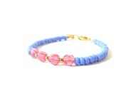 SALE 30% OFF Blue & Pink Bracelet, Pastel Fashion, Petite, Gift For Her