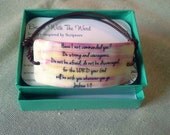 Pink Streaked Joshua 1:9 Scripture Bracelet