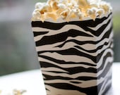 Black and White Zebra Print Popcorn Box