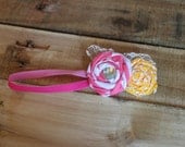 Little Pink Chevron Soft Headband or Clip (Pink Lemonade)
