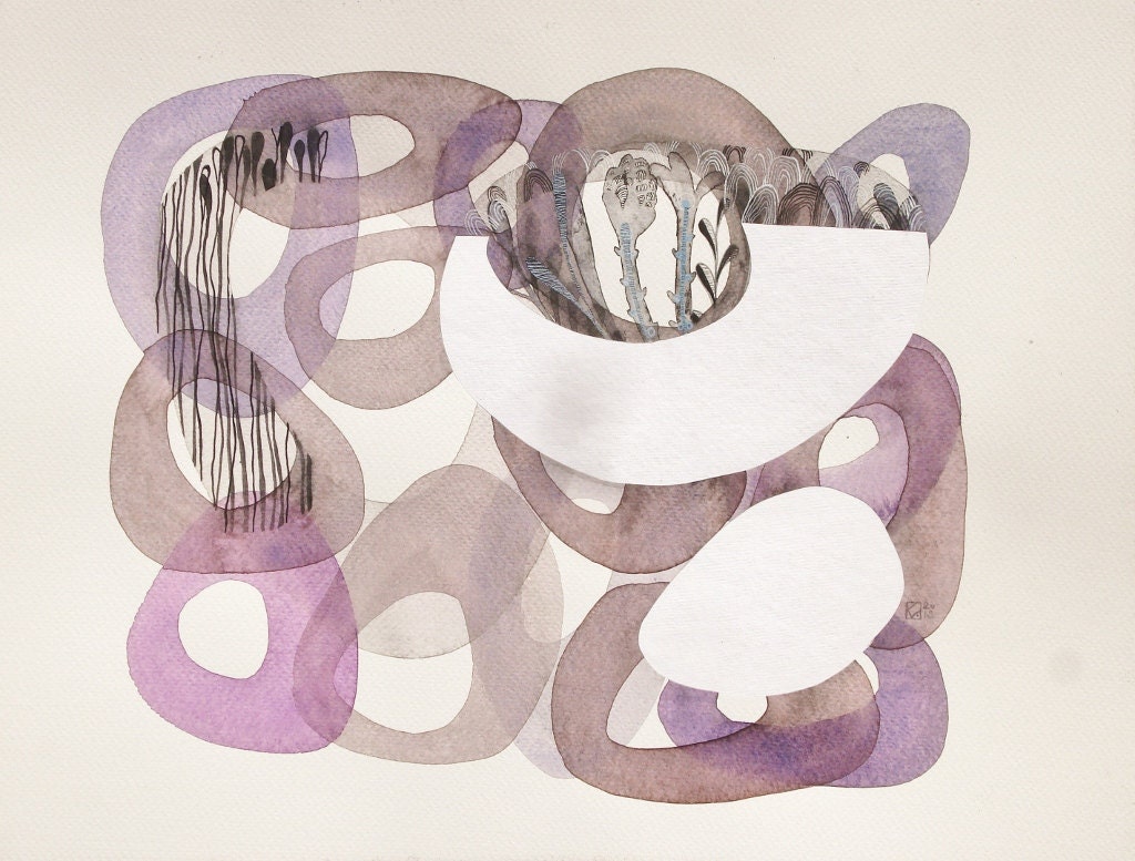 violet cycles (original watercolor)