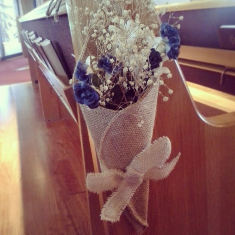 Burlap Pew & Aisle Cones-Flower Cones-Many Colors Available-Rustic/Country/Folk-Wedding/Decor/Reception/Ceremony