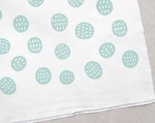 DOUBLE PANEL seedpods in mint on natural hemp / organic cotton handprinted fabric panel
