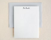Charming Personalized Stationery - Letterpress Vertical Note Set, Cream and Gray - Parisian Ronde (30)