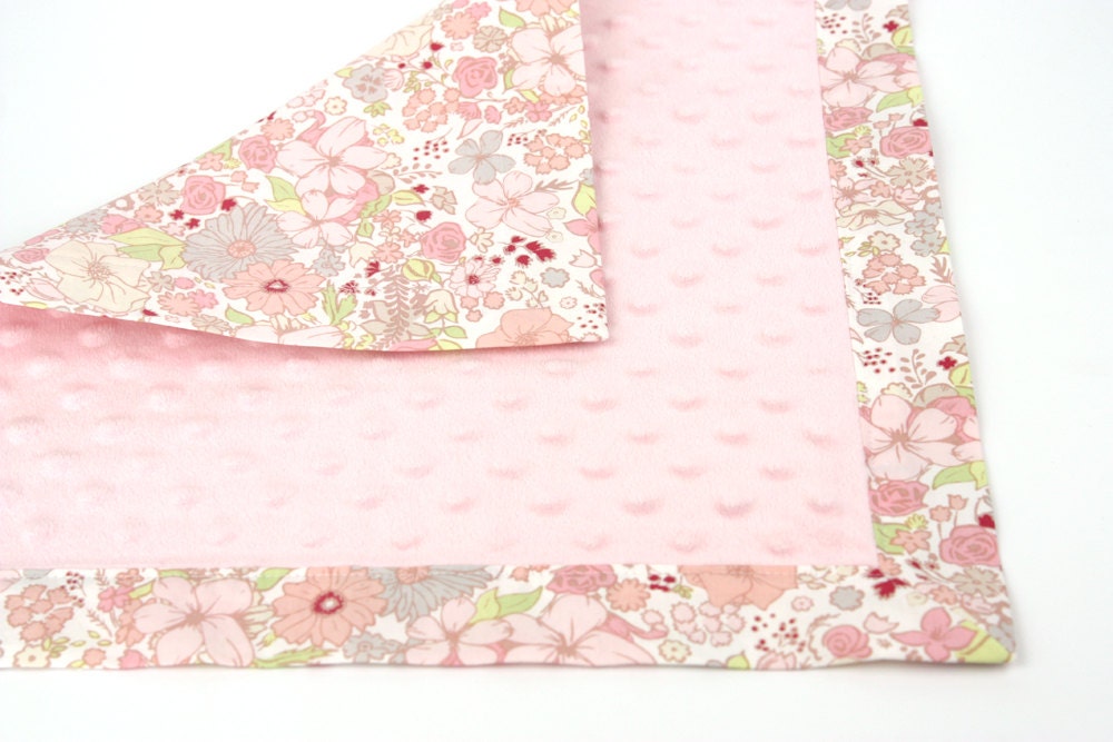 Minky Lovey - Pink Flowers and Pink Minky