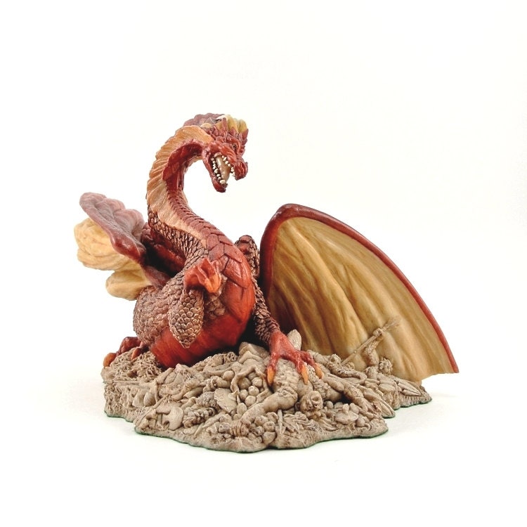 Vintage Enchantica Dragon Figurine Snarlgard, Dragon Decor, Fantasy Decor, Made in England, Limited Edition Hand Painted Fighting Dragon