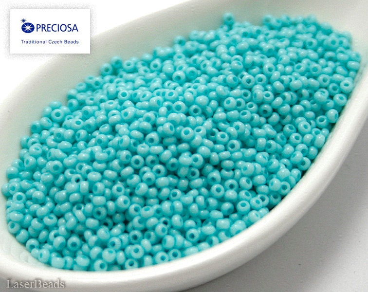 Czech Seed Beads size 11/0 (20g) Opaque Light Electric Blue Preciosa Rocailles NR 77