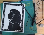 Custom Paper Cut Profile Portrait Silhouette