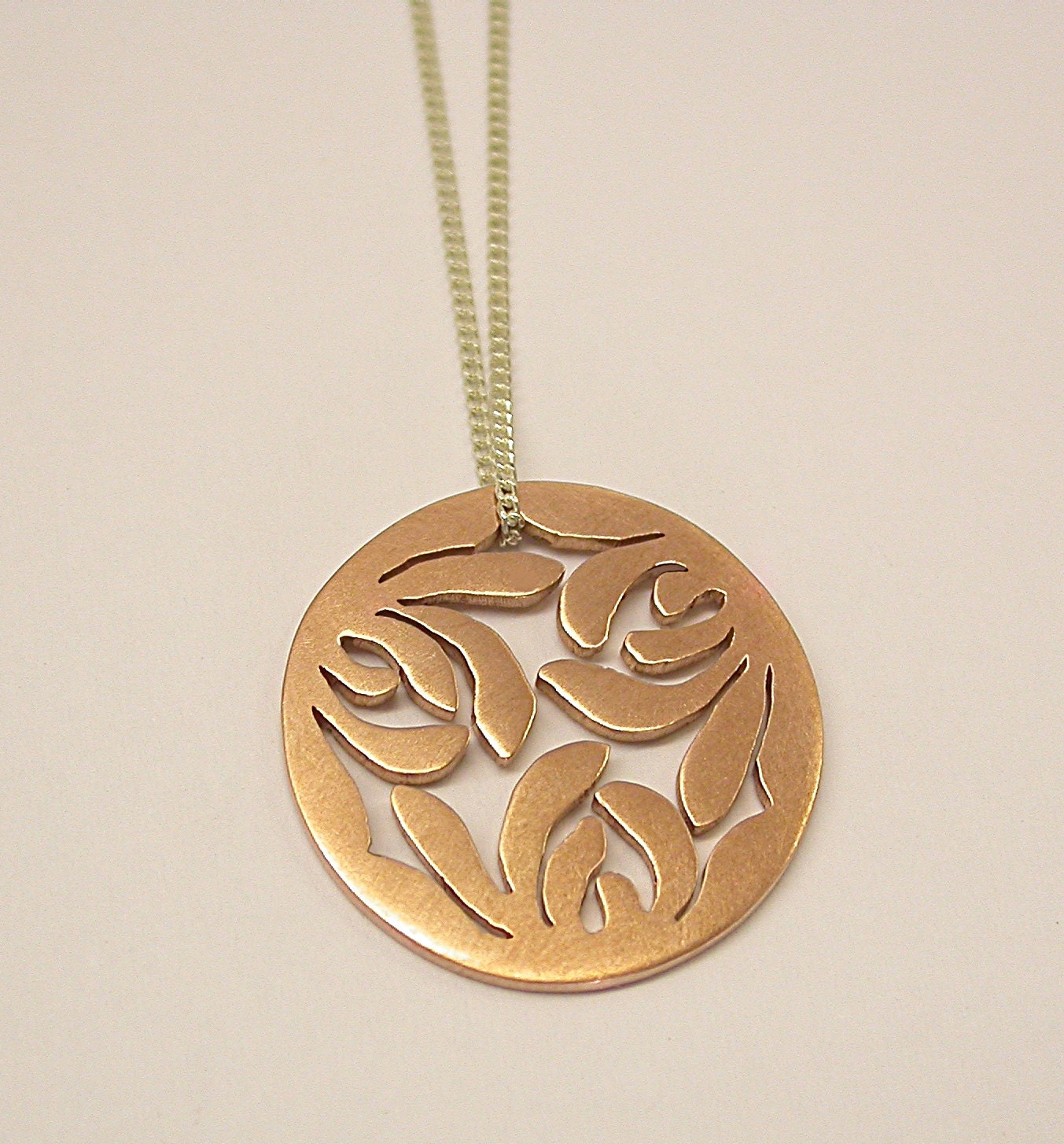 Handmade Sterling Silver Copper Sacred Geometry Necklace     Ready To Ship