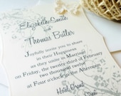 SAMPLE Butterfly Wedding Invitation - Vintage Die-Cut Invite,
