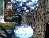 It's A Boy Small Ribbon Topiary/Baby Blue/Brown/Centerpiece/Gift/Baby Shower