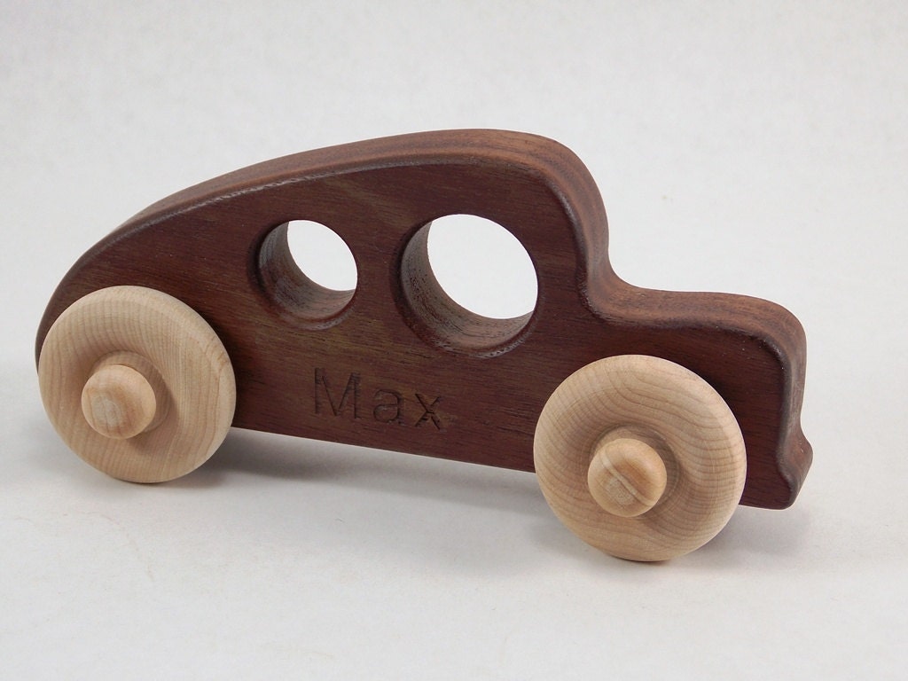 Personalized Wooden Toy Car - Hot Rod Toy Car - Organic and Eco Friendly Waldorf Montessori