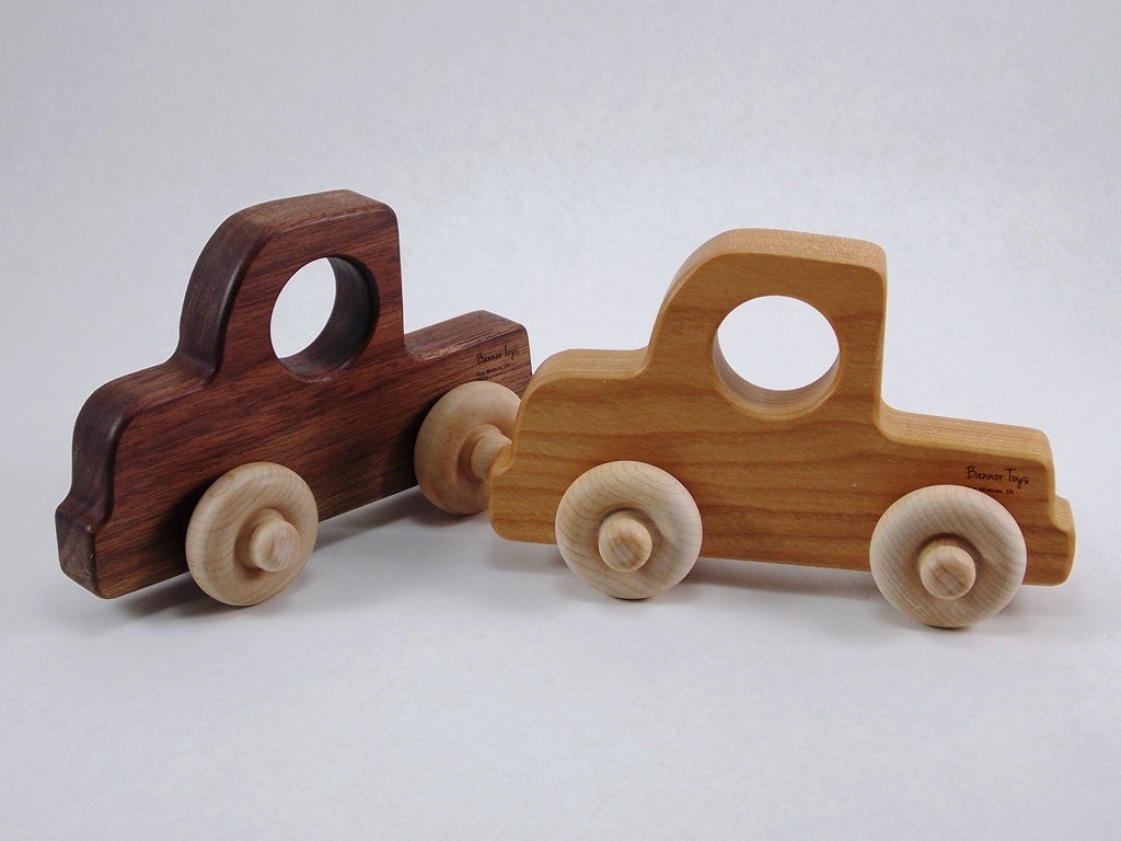 Wood Toy Organic Truck - One of A Kind Old-fashioned Truck- Childrens Wood Toy Truck from Bannor Toys
