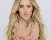 Infinity Scarf Floral Taupe Solid Scarf Soft Neutral Summer Scarf Women's Fashion Accessory