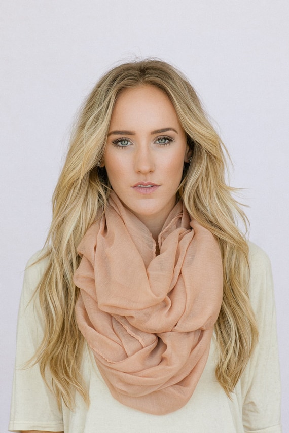 Infinity Scarf Floral Taupe Solid Scarf Soft Neutral Summer Scarf Women's Fashion Accessory Bridesmaids Scarf Sets