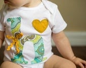 Swanky Baby Girl Initial Onesie "Felted Love"