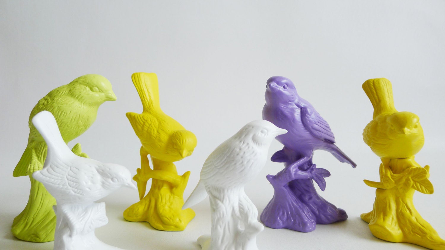 Wedding Decor Up-Cycled Birds Vintage Ornaments Figurines Table Décor