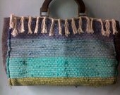 New Arrival Hand-woven handbag in cotton jersey with cotton fringe