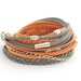 Wrap Bracelet, Orange Gray Wrap Bracelet, Leather wrap, Boho bracelet, suede, double wrap, boho chic