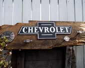 Chevy Reclaimed Wood Sign Chevy Hooks Chevy Coat Hanger Chevy Wall Hooks Chevy Wall Decor  Fathers  Day Gift