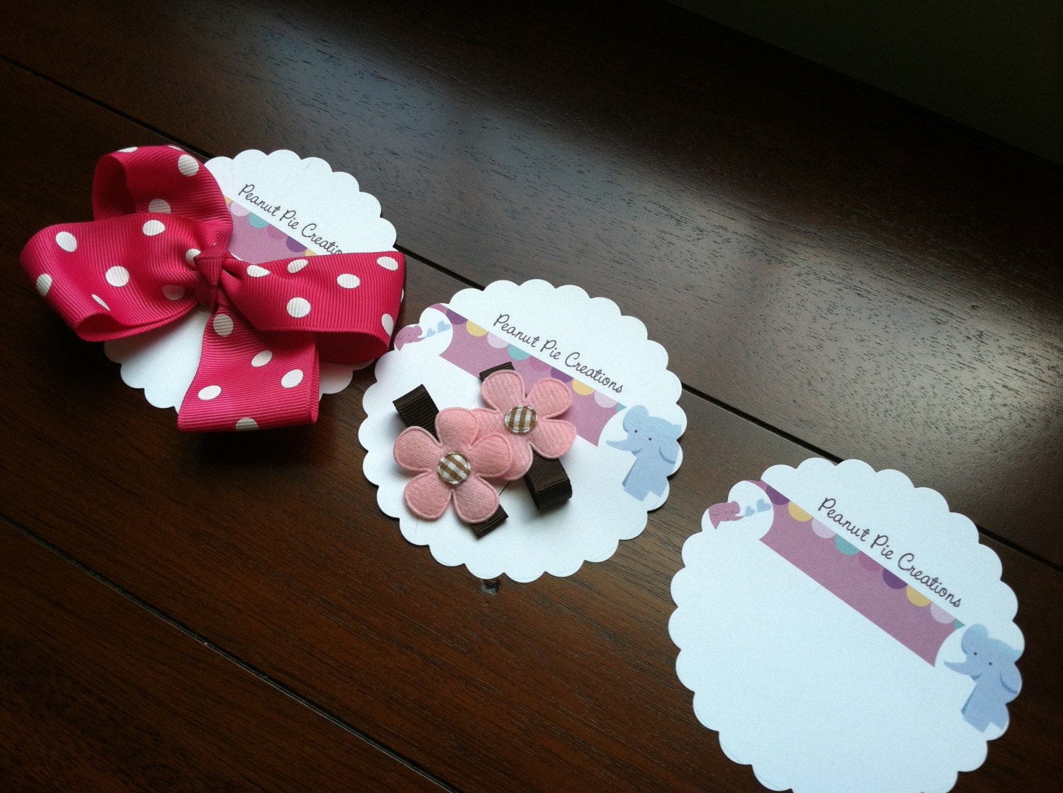 3 7/8" Hair Accessory Display Card/Packaging, Custom Designed, Branded Hair Accessory Hangable Cards