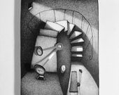 Artistic 3D Moving Hands Wall Clock D (4 styles): from original pencil drawing artwork