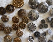 50 PC Silver and Gold  Decorative Vinage Button collection.