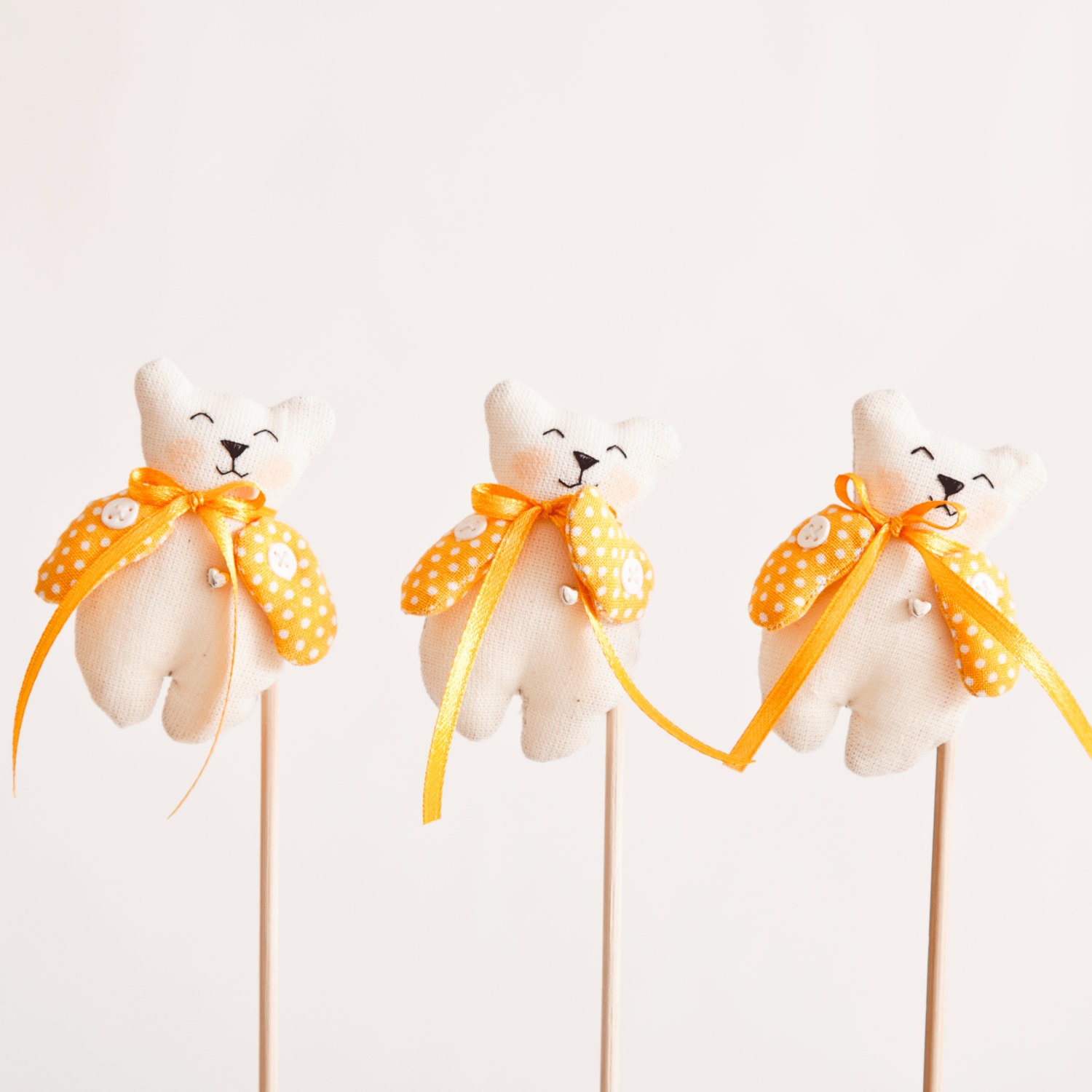 Bear handmade. Garden Decor. Set of 3. Art. Decorative Toys For Room. Child's Room Decoration