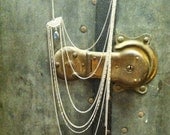 Sterling silver vintage moonstone lotus necklace