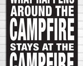 Rustic Cabin Campfire Wood Sign