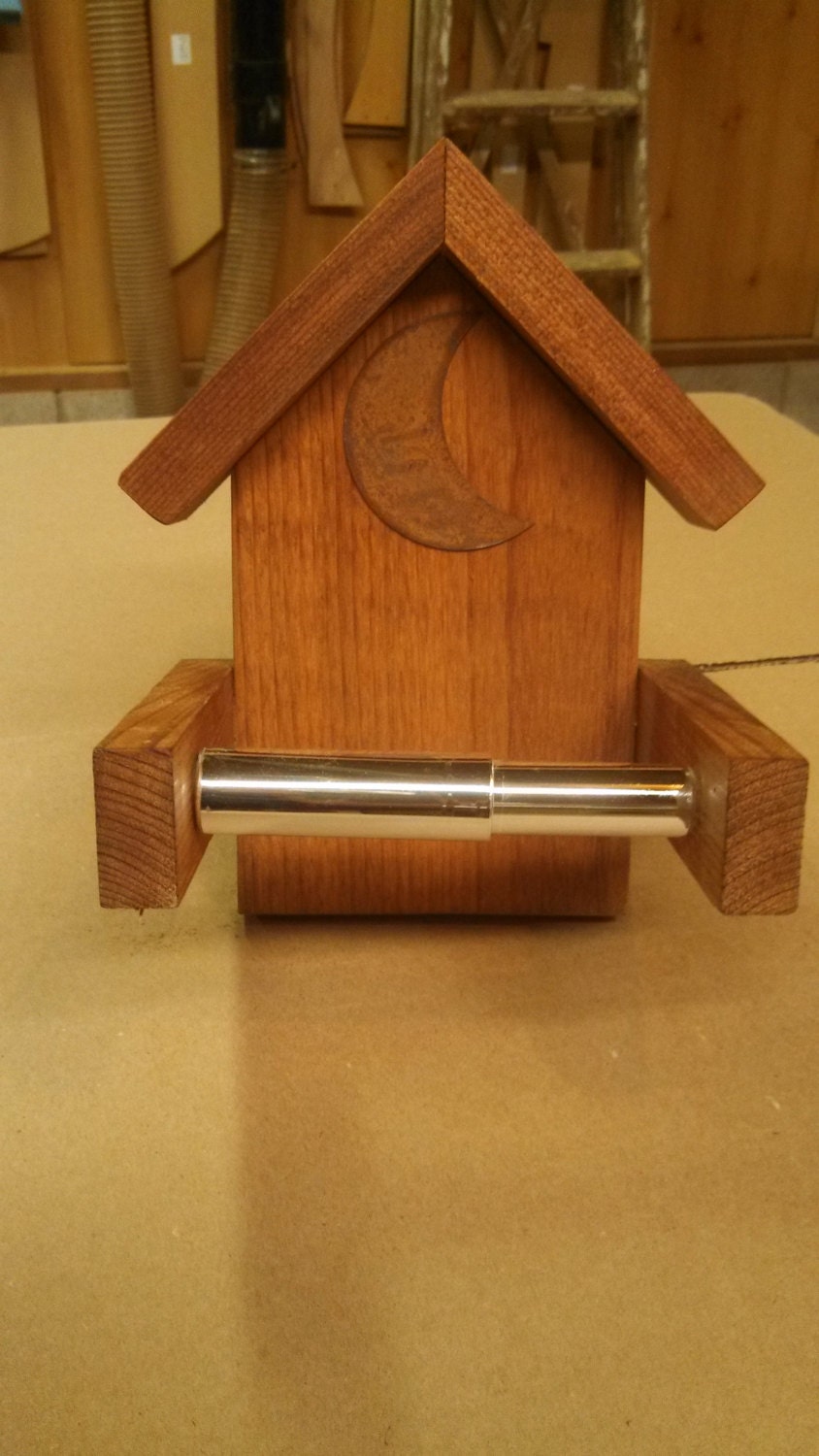 Toilet Tissue Holder w/rusty moon