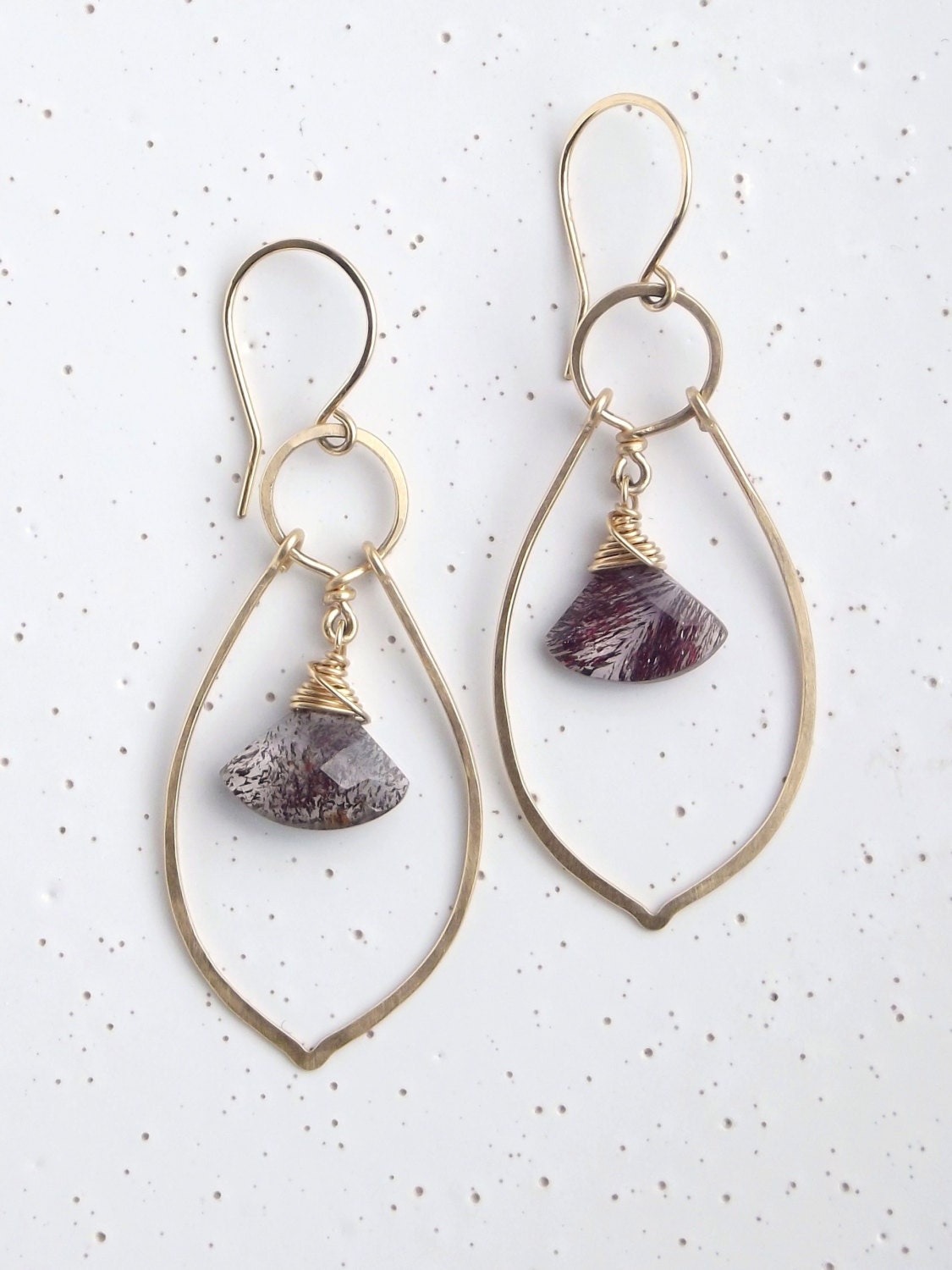 Moss Amethyst & 14k Gold-Filled Two Tier Chandelier Earrings
