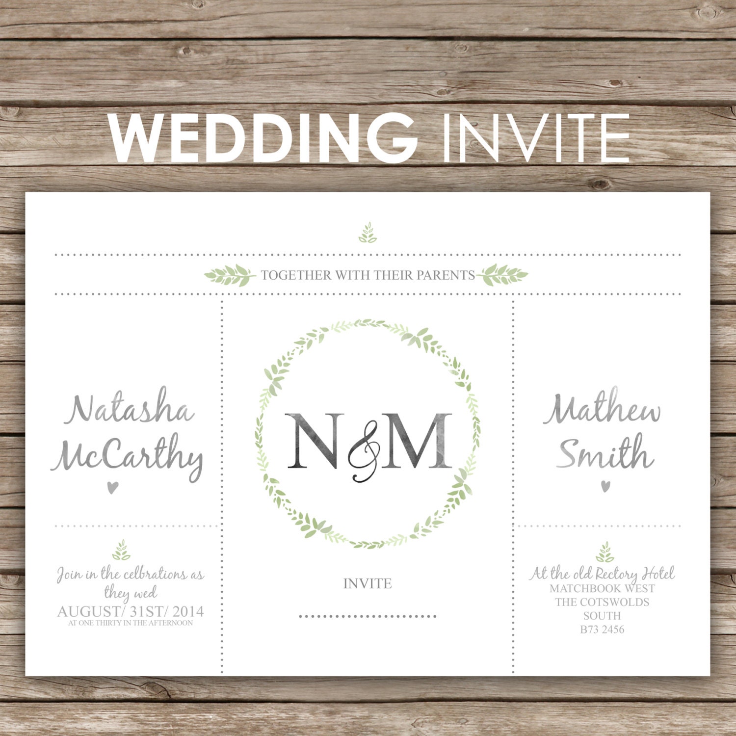 50 Personalised Bespoke A5 Save the Date cards including envelopes