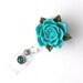 Turquoise Rose - ID Badge Holder - Flower Badge Reels - Designer ID Reel - Nurse Gifts - Pretty Name Badge Clips - BadgeBlooms