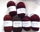 Supplies, Yarn, Destash, Cotton, Organic, Burgundy, Brown, Crafting, Crochet, Knitting