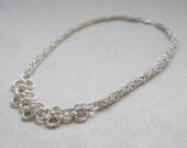Chunky Silver Chainmaille Necklace  / Handwoven Byzantine Chainmaille Necklace