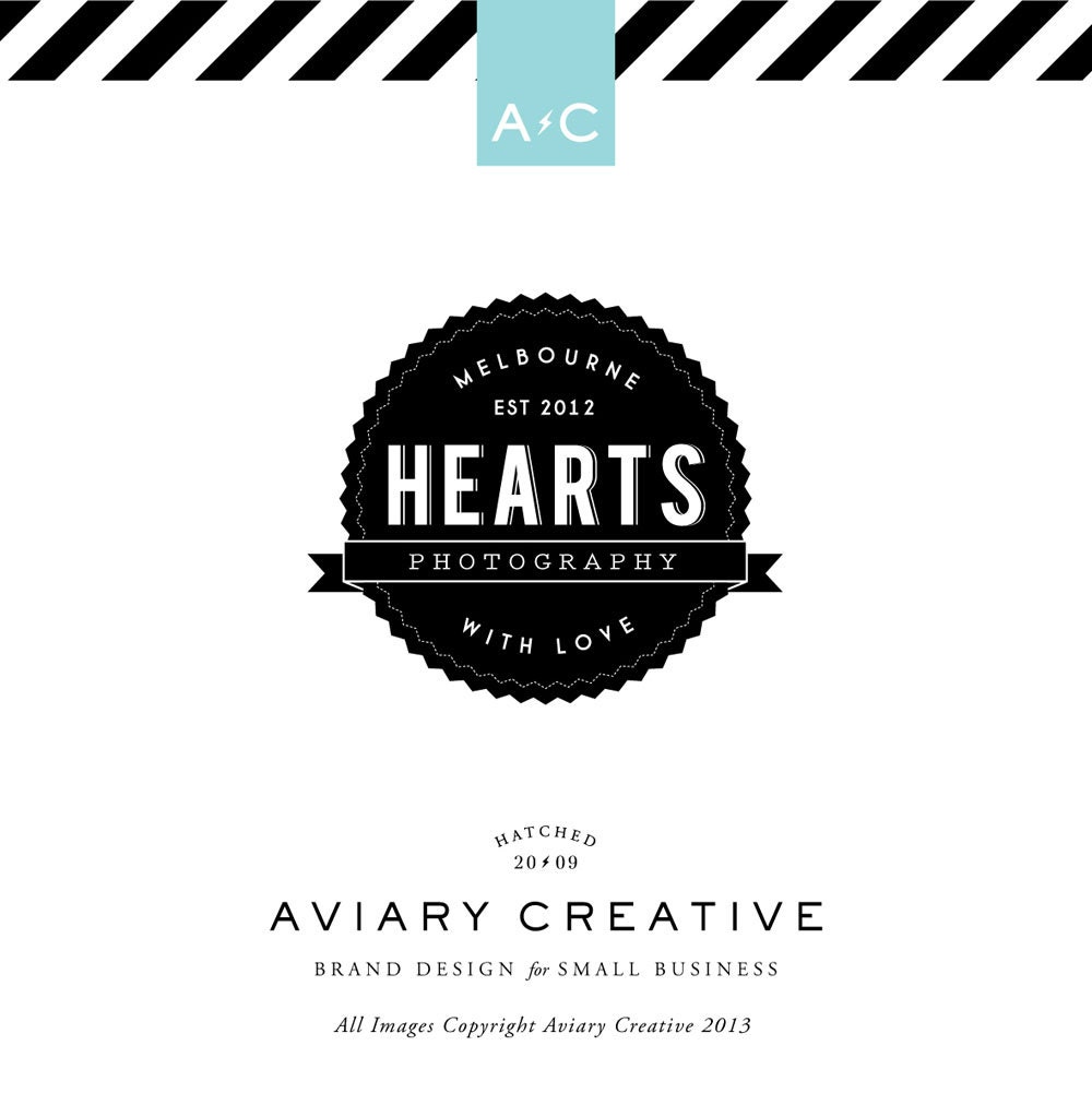 Pre-made Logo Design "Hearts Photography" / Boutique Graphic Design / Custom Branding