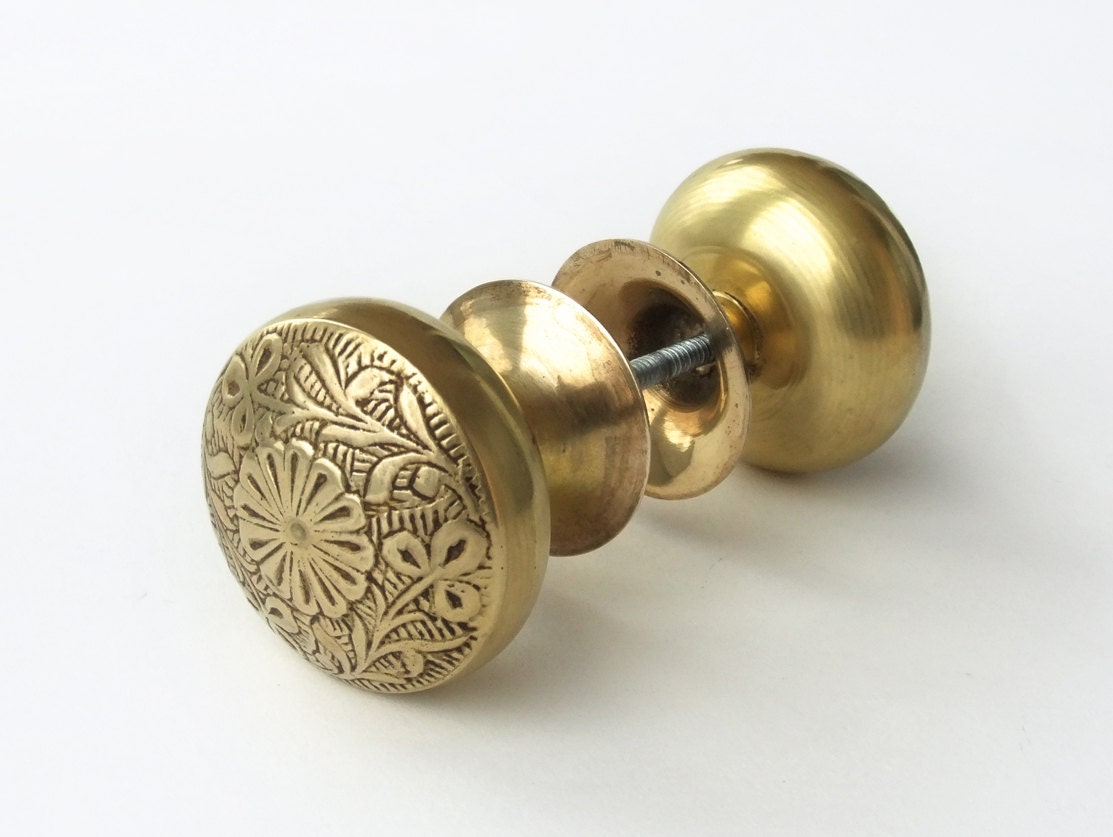 Vintage Beautifu Brass Door Knobs / Gold Tone by vintagerussia