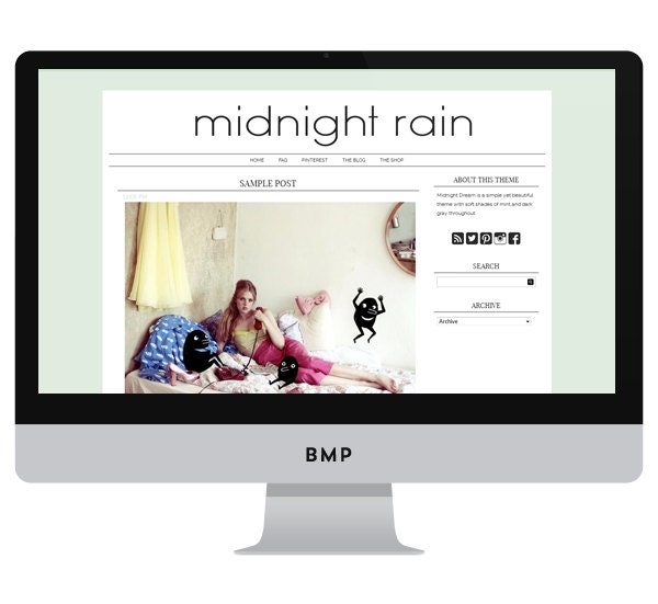 Midnight Rain- 2 column WordPress.org or Blogger Theme