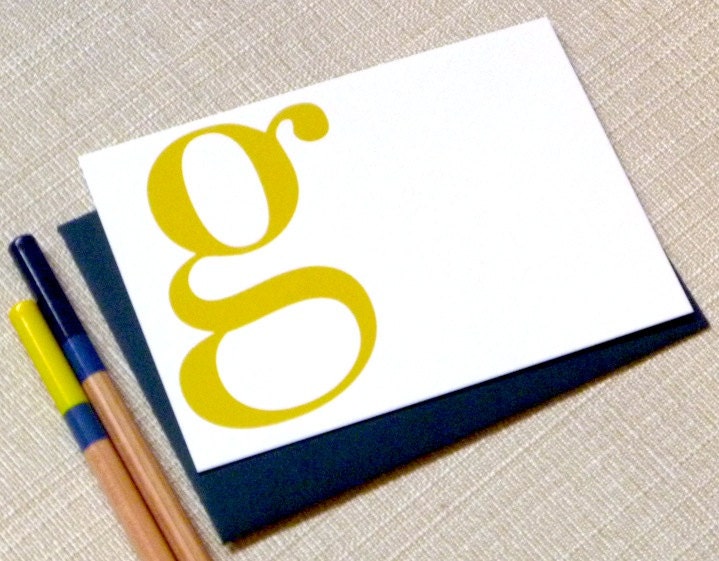 Mod Monogram Stationery Note Cards