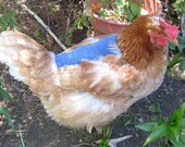 Chicken saddle, red blue plaid chicken apron, chicken protector