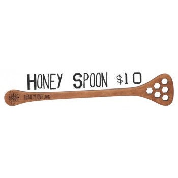 HoneyLove.org Sustainable Wooden Honey Spoon