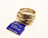 Rare Whiting and Davis Silver Snake Coil Ring Size 6.75