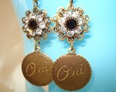Sparkle Dangle Earrings that say Oui