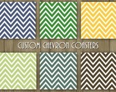 CUSTOM CHEVRON coasters // pick your color // set of four // bonsters