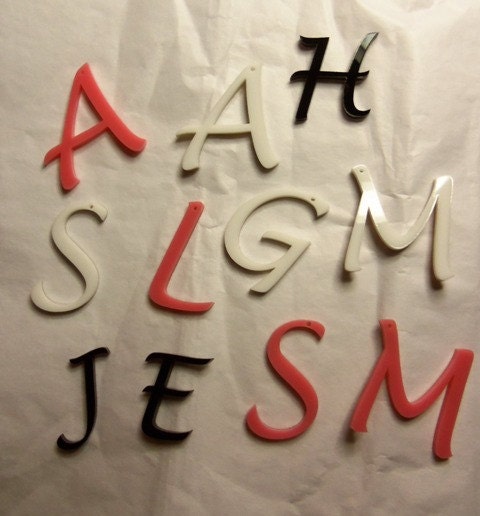 Letter charms CHOOSE your letters Lucida Handwriting Alphabet charms laser cut charms laser cut letters name charms embellishments