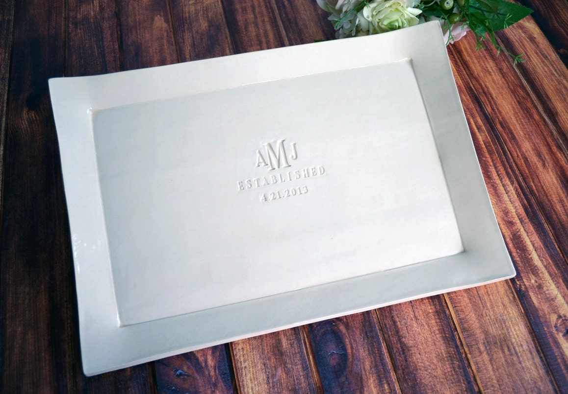 Large Rectangular Wedding Signature Guestbook Platter or Wedding Gift - Gift boxed