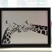 In love Giraffe Handmade Original Papercut First Anniversary Paper Gift: Hand-Cut Paper Art Silhouette (UNFRAMED)
