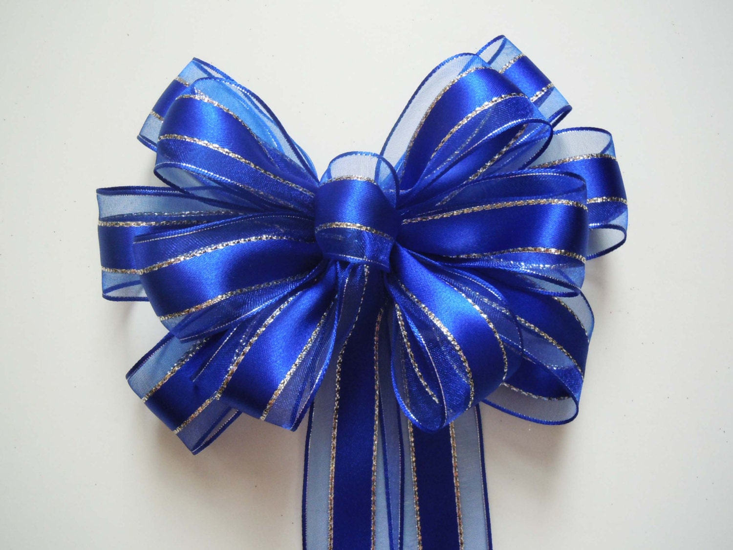 LISTING RESERVED FOR Tracy - 10 Royal Blue Silver Bows