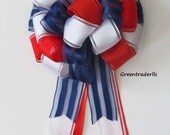Red White Blue Gift Bow Patriotic Decor Gifts Bow Fourth of July Bow Independence Day Bow Election Day Bow Veterans Day Military Bow